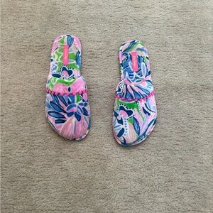 Lilly Pulitzer slippers.  Bright and fun!